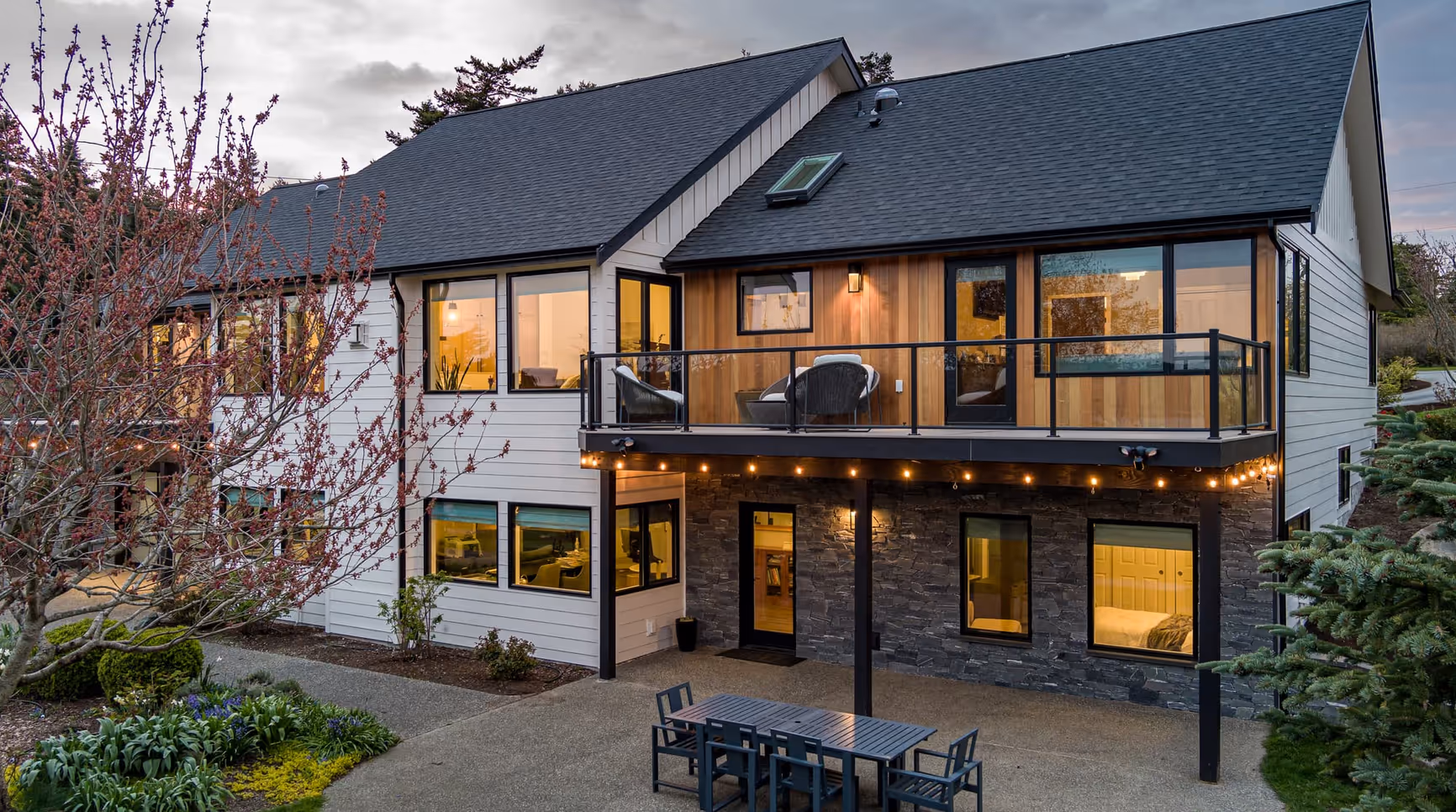 blue craftsman style home
